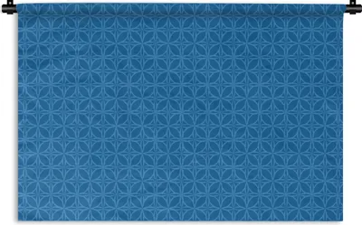 Produktbild von MuchoWow® Wandteppich Wandbehang Kompass - Blau - Muster 120x80 cm Tapisserie Dekoration Wandtuch - Wanddekorationen - Wandtücher