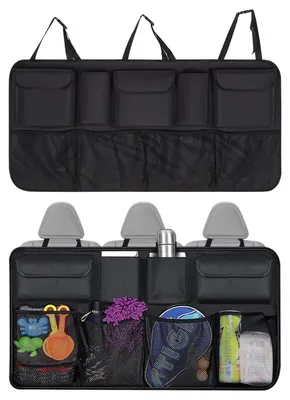 Zdjęcie produktu dla Organizer do bagażnika, 90x46x26 cm, czarny, wodoodporny, wykonany z tkaniny Oxford, 8 przegródek