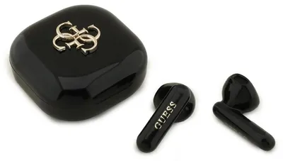 Obrázok produktu pre Bezdrôtové slúchadlá TWS Guess 4G Metal Logo čierne