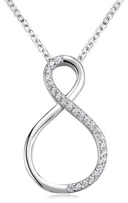 Produktbild von MATERIA by Matthias Wagner Unendlichkeitszeichen Kette mit Anhänger Silber 925 rhodiniert mit Zirkonia KA-223