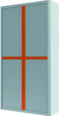 Produktbild von Rollladenschrank easyoffice BxTxH 86x37,5x204cm grau/orange.