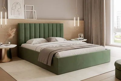 Produktbild von Polsterbett "VALENTTI" mit Stauraum & elegant gestepptem Kopfteil - Modernes Bett