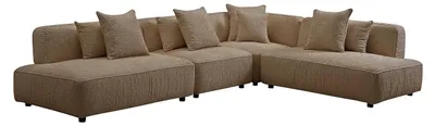 Produktbild von Modulares Ecksofa aus Bouclé-Stoff in Taupe LELACO