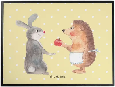 Produktbild von Mr. & Mrs. Panda Schreibunterlage Hase Igel - Gelb Pastell - Geschenk, und, Schreibtischauflage, Trösten, Unterlage Schreibtisch, schreibtischunterlage, Lustige Sprüche