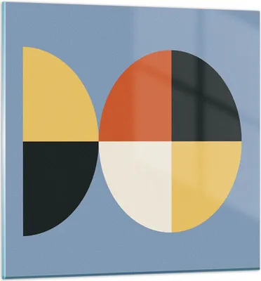Produktbild von Bilder auf glas - Einteilig - Stück Geometrisch Rad - 50x50cm - Glasbilder - Wandbilder - Bilder - zum Aufhängen bereit - Wanddekoration aus Glas - Glas Bilder - Wandbild auf Glas - GAC50x50-4771