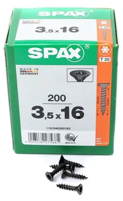 Obrázok produktu pre SPAX BLAX, Skrutka, Oceľ, Drevo, Plochý, Univerzálny nástroj, Zapustená hlava