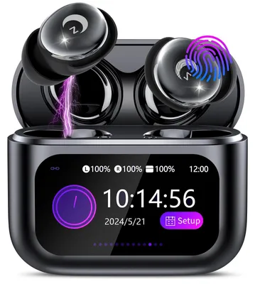 Produktbild von Bluetooth Kopfhörer In Ear Mini 48 Std Schlafkopfhörer mit Touchscreen Kohlrabenschwarz