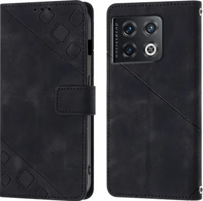 Produktbild von Hülle für OnePlus10 Pro 5G Prägung Flip Leder Brieftasche Schutzhülle mit Ständer Schwarz