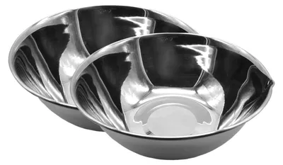 Produktbild von 2x Edelstahl Schüssel 19cm Rührschüssel Salatschüssel Servierschüssel Schale