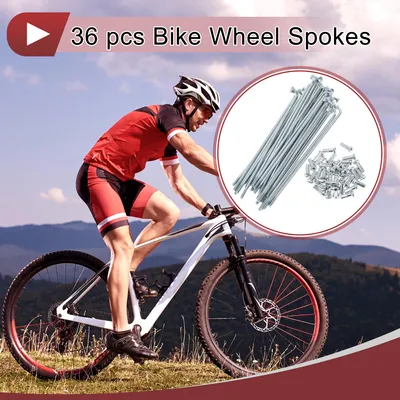 Image de 36 Ensemble De 13G Rayons De Vélo 100Mm Rayons De Roue De Vélo En Acier Au Carbone Galvanisé Ton Argent