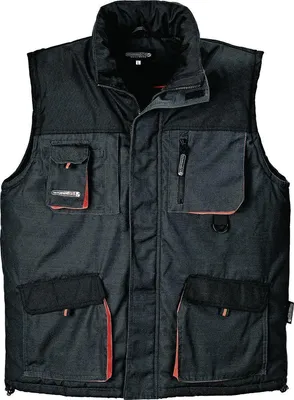 Produktbild von Terrax Weste Größe M gefüttert dunklegrau / schwarz / orange 65% Polyester / 35% Baumwolle - 4300 FB6310
