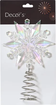Produktbild von Christbaumspitze Schneeflocke 15cm Kunststoff Klar Irisierend