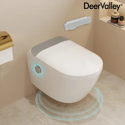 Produktbild von DeerValley Dusch WC Komplettanlage mit Bidet-Funktion (inkl. Vorwandelement), beheiztem Sitz, selbstreinigender Düse, automatischer Spülung und Fernbe