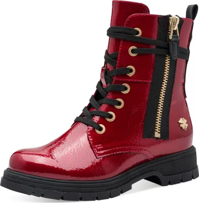 A single red boot is shown against a white background.