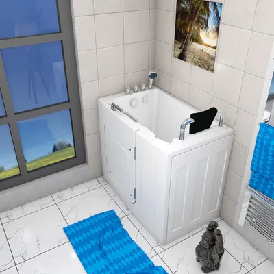 Produktbild von Sitzbadewanne Senioren Wanne Sitzwanne mit Tür S08-TH-A-R 68x110cm