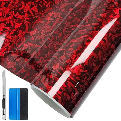 Obrázok produktu pre Samolepiaca fólia z uhlíkových vlákien, červeno-strieborná, rozmery 5 x 900 cm