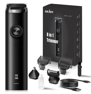 Produktbild von 3-in-1 Herrentrimmer - Intimrasierer Nasenhaartrimmer Barttrimmer Körpertrimmer - Nass- und Trockenanwendung - Kabelloser Betrieb - USB-C Aufladung - 90 Min Akkulaufzeit - Edelstahlklingen - Schwarz