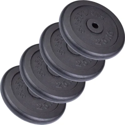 Produktbild von ScSPORTS® Hantelscheiben - Set, 100 kg , Ø 30/31 mm, Gusseisen - Gewichtsscheiben, Hantelscheiben-Set, Hantelgewichte, Fitness Scheiben, Gussscheiben, Gewichte für Hantel, Langhantel