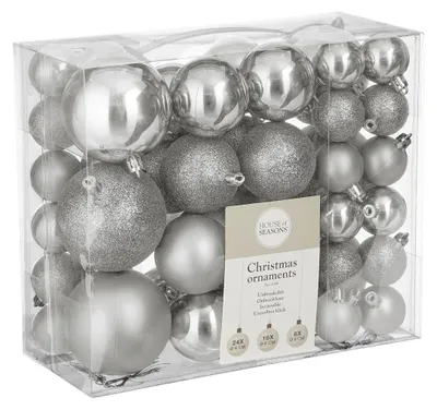 Image de Boule incassable argent 46 pièces - d8cm