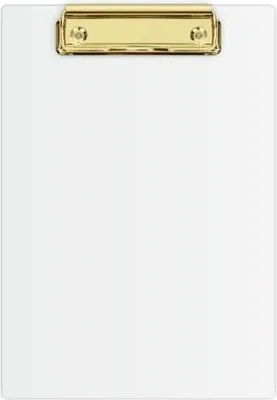 Image de Pince à papier A5, plateau blanc + mécanisme doré - Biurfol