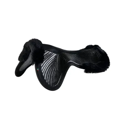 Immagine prodotto di Acavallo Twin Sided Gel Pad con bordi in pelle di pecora, colore: nero/nero, taglia: 2