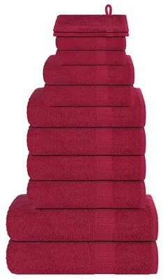 Image de vidaXL, lot de 12 serviettes FROGN Bordeaux, 360 g/m²