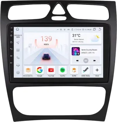 Immagine prodotto di Autoradio con Bluetooth e CarPlay per Mercedes-Benz Classe C e CLK (W203, W209, S203, A209, W168) – compatibile con Apple e Android – impianto stereo con sistema di navigazione – 6 GB di RAM, 64 GB di memoria