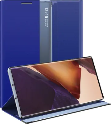 Image de Galaxy Note 20 Ultra Case, étui mince en cuir avec fenêtre et support pour Samsung Galaxy Note 20 Ultra Bleu