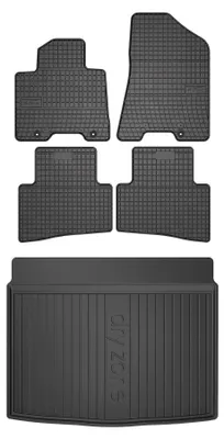 Zdjęcie produktu dla Dywaniki gumowe + mata bagażnika do Kia Sportage IV 2015-2018 (SUV, dolny poziom podłogi) – czarne, dopasowane – Wielganizator SolidPRO