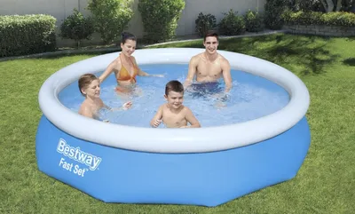 Image de Piscine ronde, gonflable, Bestway, avec pompe, filtre, colle de réparation, 305x76 cm