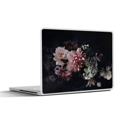 Produktbild von MuchoWow® Laptop Aufkleber Sticker Cover Blumen - Vintage - Pastell - Rosa - Weiß 30x22 cm - Laptop-Sticker