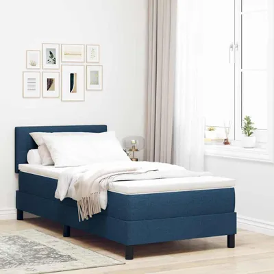 Produktbild von Möbel Boxspringbett mit Matratze mit Kopfteil Blau 100 x 200 cm Stoff - Klassische Betten 3342190