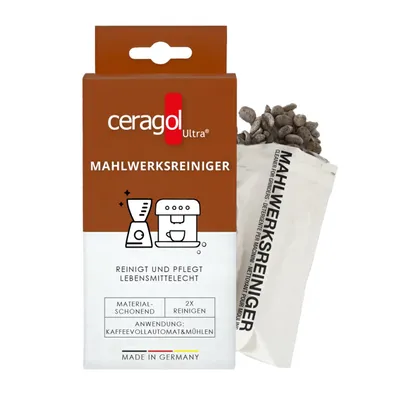 Produktbild von ceragol ultra Mahlwerksreiniger - Mühlenreiniger für alle Kaffeevollautomaten und Mühlen, 2 Sachets für 2 Anwendungen