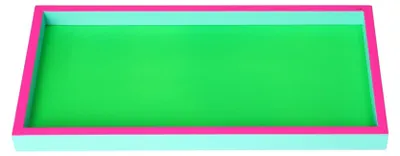 Produktbild von Gift Company Tablett Neo Rechteckig Neon Grün, Pink, Türkis (30x15cm)