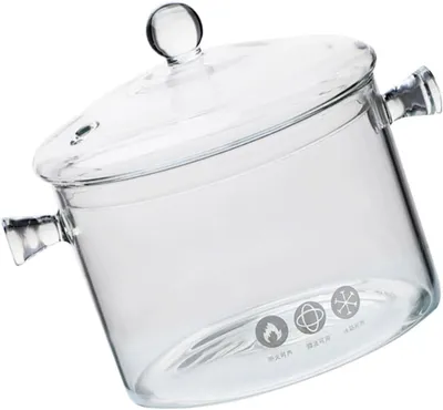 Produktbild von 2,3L Glas Suppentopf mit Deckel und Doppelgriff fš¹r Babybrei und Milch