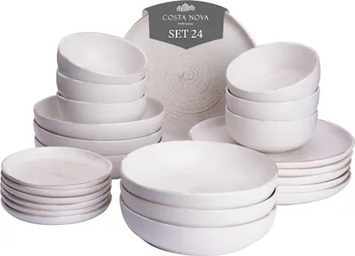 Palmer Serviesset Eccentric Stoneware 6-persoons 24-delig Blauw kopen