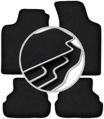 Produktbild von Fußmatten Velours Schwarz/Silber für Volkswagen Golf III 1993-2002 Set 4-tlg