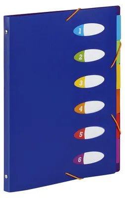 Produktbild von Organisationsmappe mit 6 Fächern, aus Polypropylen mit integriertem Papierblock.