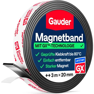Imagen del producto de Cinta magnética autoadhesiva de alta resistencia, cinta magnética adhesiva (3 metros x 20 mm)
