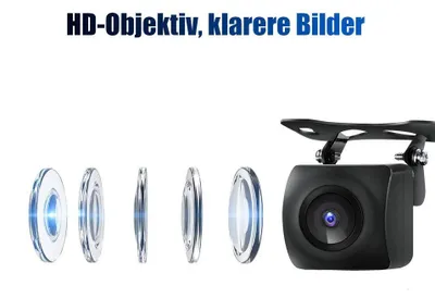Produktbild von Rückfahrkamera AHD Einparkkamera 1280x720 HD Nachtsicht 120° Weitwinkel IP68 Wasserdicht 6 Meter Kabel 12V für Auto PKW Einparkhilfe Parkassistent