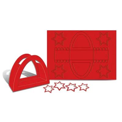 Produktbild von Laternenpackung Rundbogen rubinrot VE=25 Stück