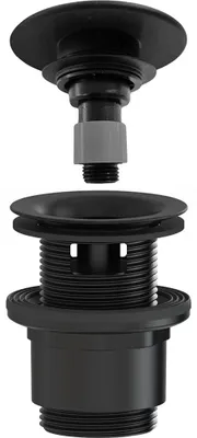 Obrázek produktu pro CERANO - Umyvadlová výpusť - 5/4“ click-clack s přepadem - neuzavíratelná - plast - 35/50mm - černá matná