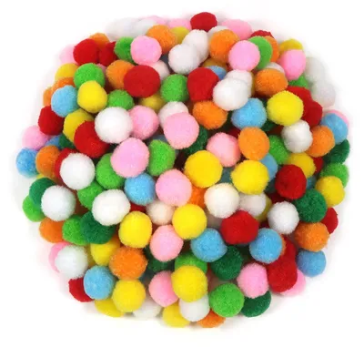 Bastel-Pompons, 500 Stück, 2 cm, bunt, Polyester