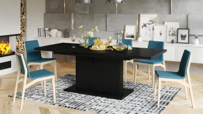 Produktbild von Design Esstisch Tisch Noble Noir ausziehbar 160 bis 218 cm