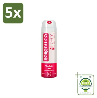 Produktbild von 5 x Borotalco Men Amber Deodorant Spray - 150 ml - Großpackung - 5 Stücke