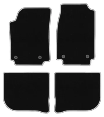 Image de Tapis de sol en moquette pour Audi 100 C4 1991-1994 (break/berline) – jeu 4 pièces, noir/argent, sur mesure – Wielganizator CARLUX