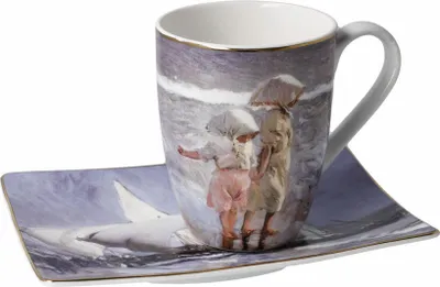 Image de Goebel Tasse d'artiste Joaquin Sorolla - Sœurs sur la plage, Tasse avec soucoupe, Artis Orbis, Fine Bone China, Coloré, 350 ml, 67018041