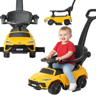 Immagine prodotto di Lebula: macchinina, girello e spintore Lamborghini Urus 3 in 1 con musica, macchinina gialla