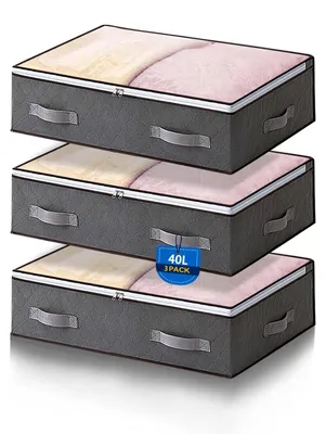 Obrázok produktu pre Sada 3 úložných boxov na oblečenie, objem 40 litrov