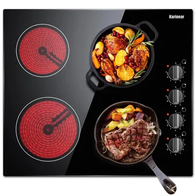 Image de Plaque de cuisson à induction - Plaque de cuisson électrique - 4 zones de cuisson - Intégrable - 59 cm